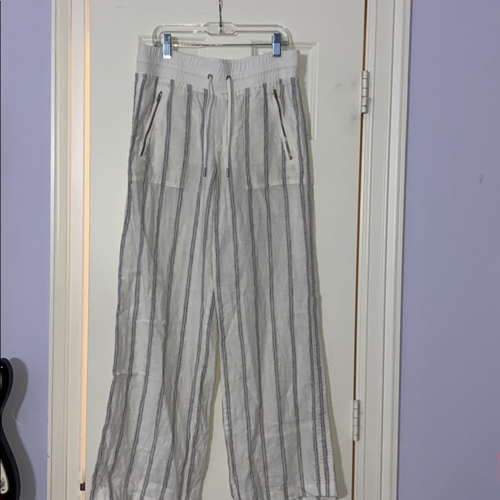 ATHLETA drawstring pants w/ silver zipper pockets